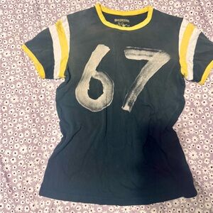 Vintage True Religion 67 Sporty Tee in Black & Yellow - Small